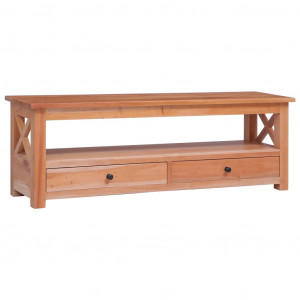 Mueble de TV madera maciza de caoba 115x30x40 cm D