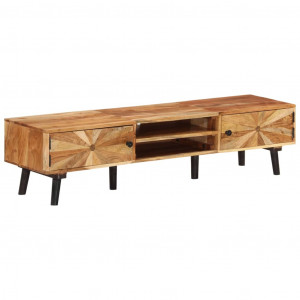 Mueble para TV madera maciza de acacia 145x35x35 cm D