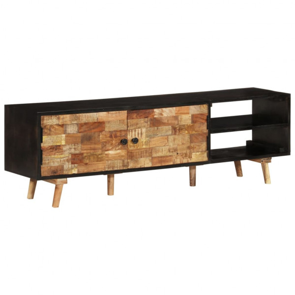 Mueble para TV madera de acacia madera mango rugosa 140x30x45cm D