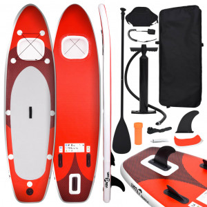Set de tabla de paddle surf hinchable rojo 330x76x10 cm D