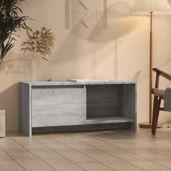 Mueble de TV madera de ingeniería gris Sonoma 90x35x40 cm D