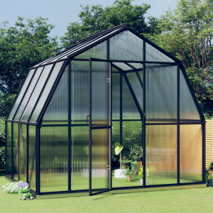 Invernadero con estructura de aluminio gris antracita 6.43 m² D