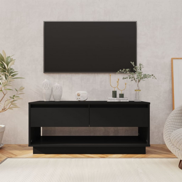 Mobiliário para TV madeira contraplacada preta 102x41x44 cm D