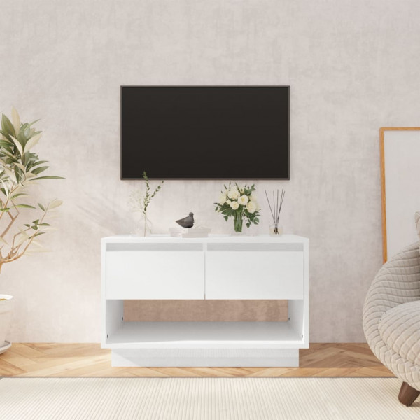 Mueble para TV madera contrachapada blanco brillo 70x41x44 cm D