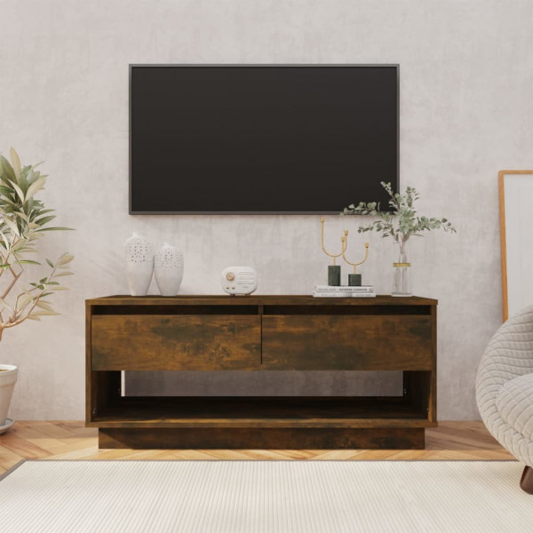 Mueble de TV madera de ingeniería roble ahumado 102x41x44 cm D