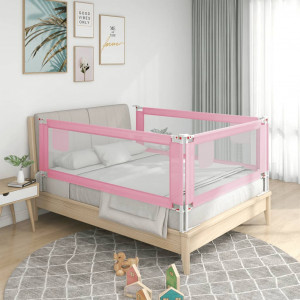 Barandilla de seguridad cama de niño rosa tela 140x25 cm D