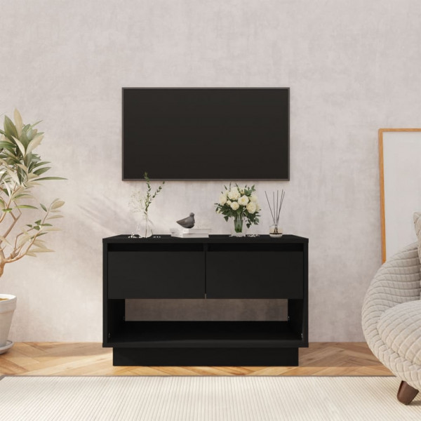 Mueble para TV madera contrachapada negro 70x41x44 cm D