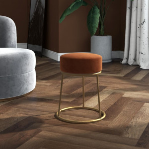 Hocker redondo marrón terciopelo D