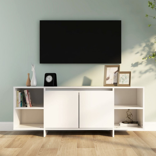 Mueble para TV aglomerado blanco 130x35x50 cm D