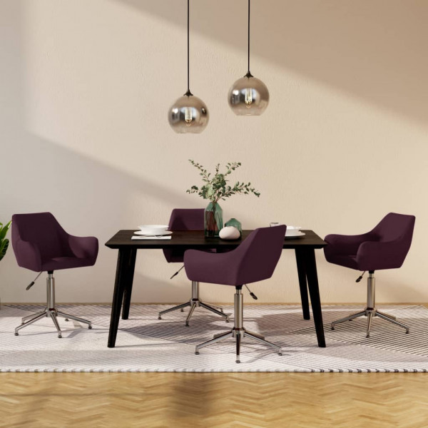 Sillas de comedor giratorias 4 unidades tela morada Sillas de comedor giratorias 4 unidades tela morada D