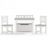 Mesa y sillas infantiles 4 piezas MDF blanco y gris