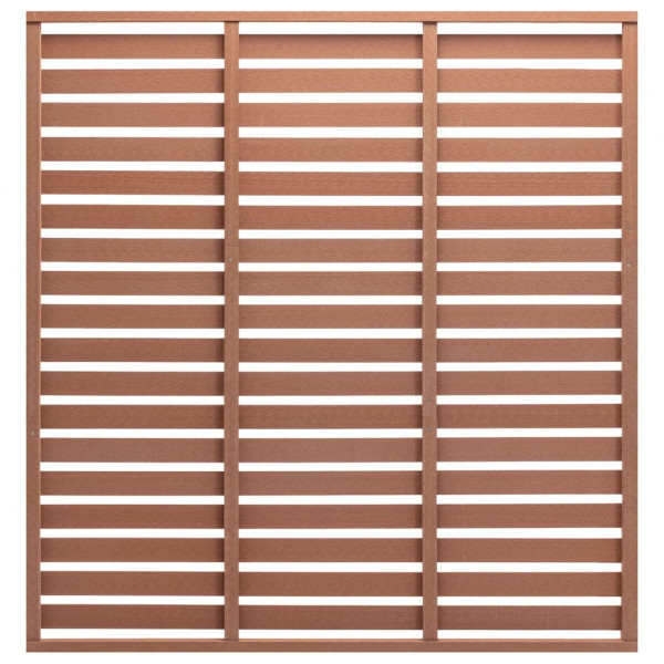 Panel de valla con 1 poste WPC marrón 180x180 cm D