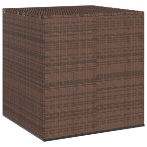 vidaXL Caja de almacenaje jardín con cojín de asiento PP marrón 125 L