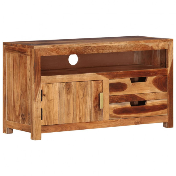Mueble para TV madera maciza de acacia 90x34.5x50 cm D