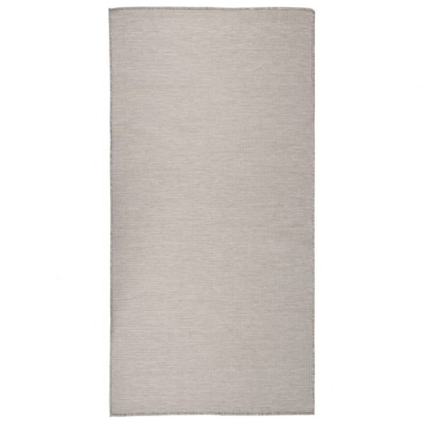 Tapete exterior de taupe de tecido plano cinza 100x200 cm D