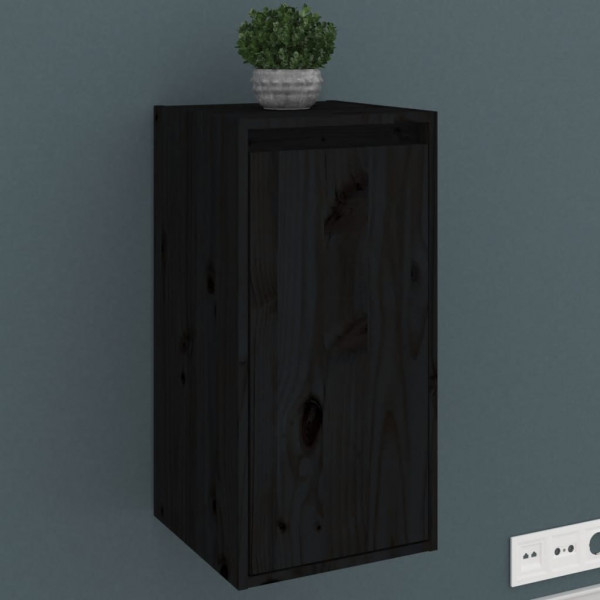 Armário de parede de madeira maciça de pinho preto 30x30x60 cm D