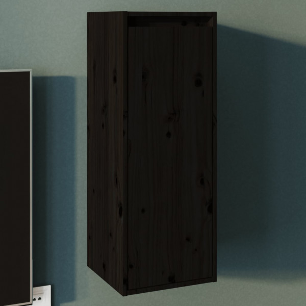 Armário de parede em madeira maciça de pinho preto 30x30x80 cm D