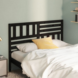 Cabecero de cama madera maciza de pino negro 156x4x100 cm D