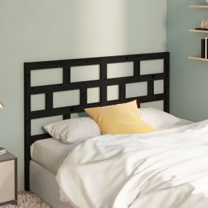 Cabecero de cama madera maciza de pino negro 141x4x100 cm D