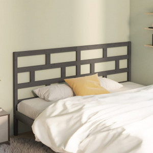 Cabecero de cama madera maciza de pino gris 186x4x100 cm D