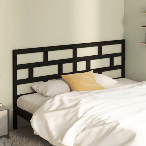 Cabecero de cama madera maciza de pino negro 206x4x100 cm D