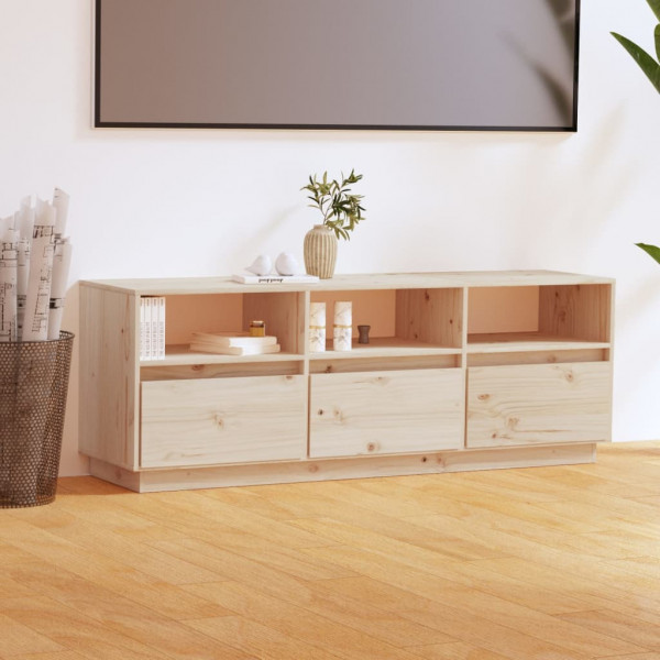 Mobiliário de televisão de madeira maciça de pinho 140x37x50 cm D