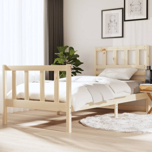 Estructura de cama madera maciza 3FT individual 90x190 cm D