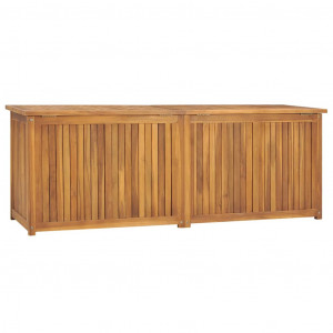 Baúl de jardín madera maciza de teca 150x50x55 cm D