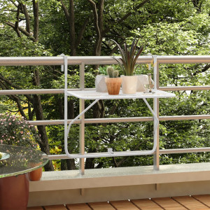 Mesa de balcón acero blanca 60x40 cm D