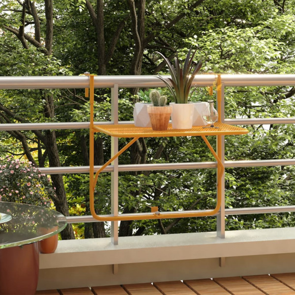 Mesa de balcón acero amarillo 60x40 cm D