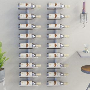 Botellero de pared para 9 botellas 2 unidades hierro blanco D