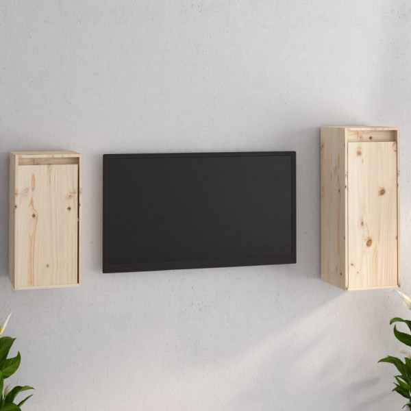 Móveis de TV 2 peças em madeira maciça de pinho D