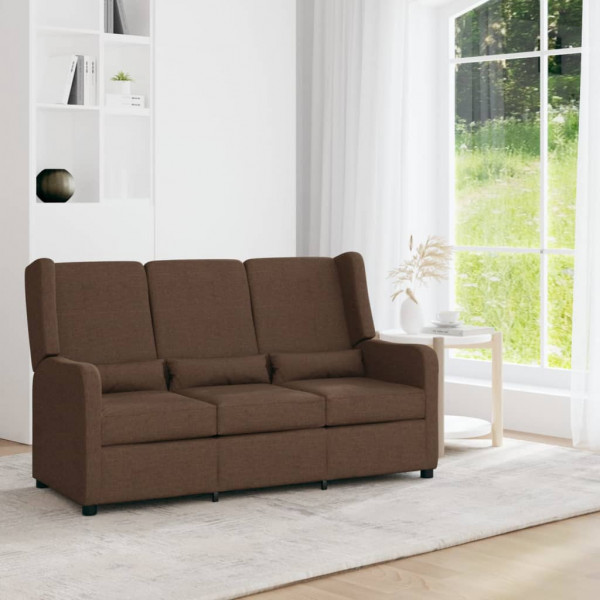 Sofá reclinable de 3 plazas de tela marrón D