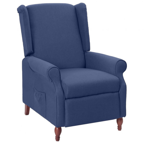 Sillón reclinable de tela azul Sillón reclinable de tela azul D