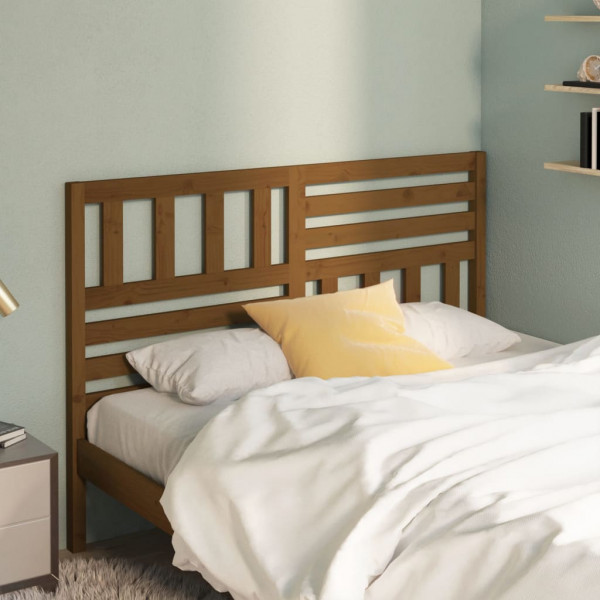 Cabeça de cama madeira maciça de pinho marrom mel 126x4x100 cm D