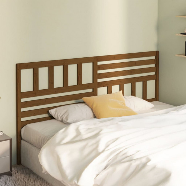 Cabeça de cama madeira maciça de pinho marrom mel 206x4x100 cm D