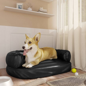 Cama para perros de espuma cuero sintético negro 60x42 cm D