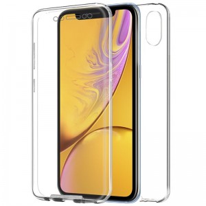 Fundação COOL Silicone 3D para iPhone XR (Border Transparent + Trasera) D