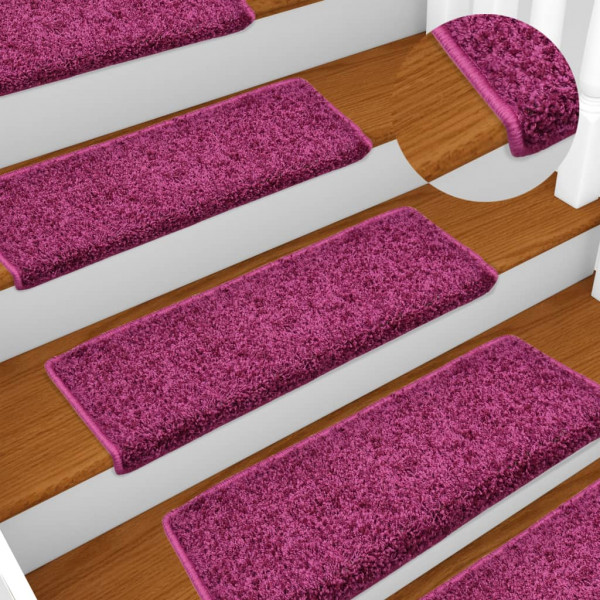 Alfombrillas de escalera 10 unidades violeta 65x21x4 cm D