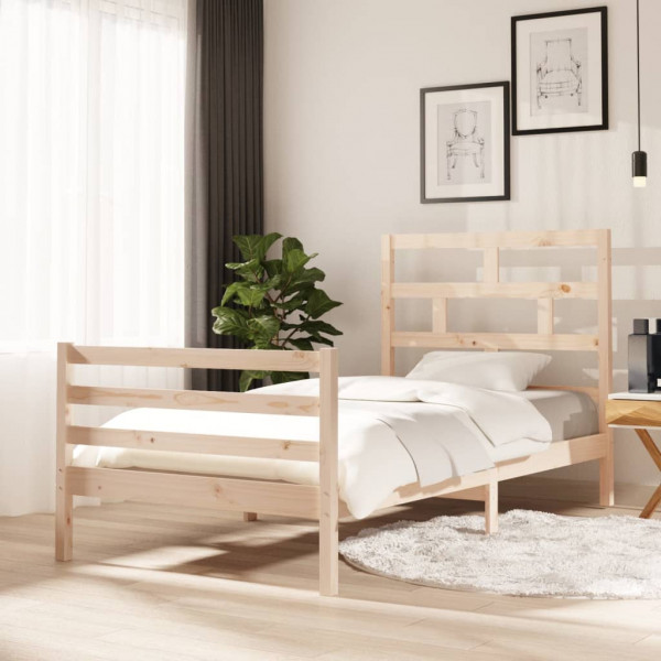 Estructura de cama madera maciza de pino 100x200 cm D