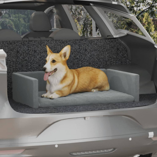 Cama de maletero de coche para perros aspecto de lino 70x45 cm D