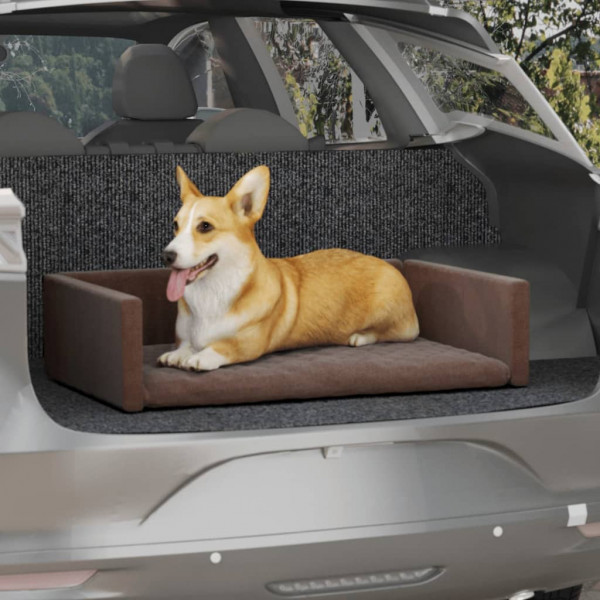 Roupa de cama porta-malas de carro para cachorro marrom 70x45cm D