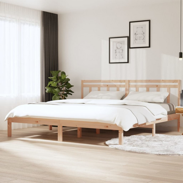 Estrutura de cama em madeira maciça de pinho 200x200 cm D