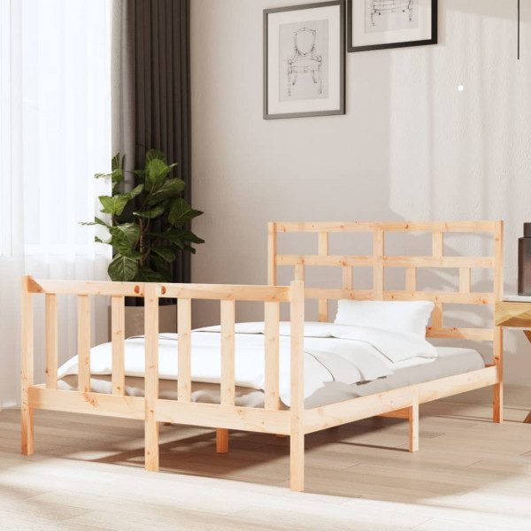Estrutura de cama madeira de pinho pequeno duplo 120x190 cm D