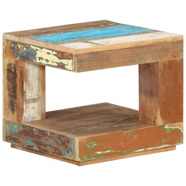 Mesa de centro de madeira maciça reciclada 45x45x40 cm D