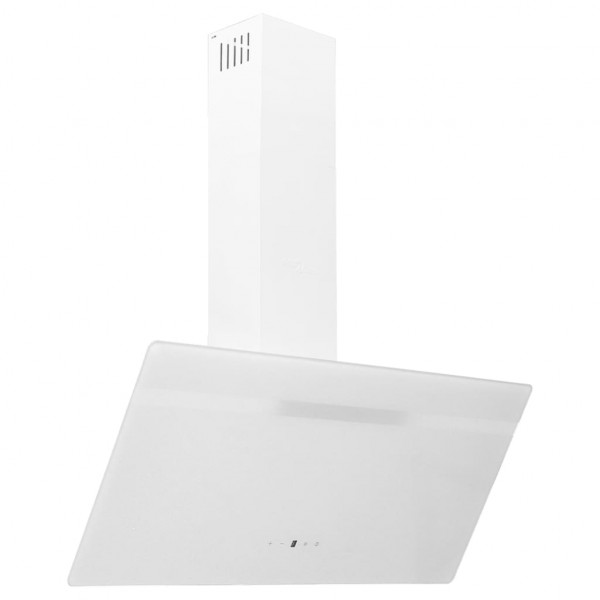 Campana extractora pared acero y vidrio templado blanco 90 cm D