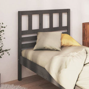 Cabecero de cama madera maciza de pino gris 96x4x100 cm D