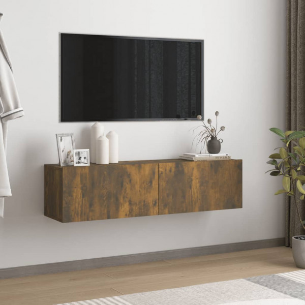 Mobiliário de parede TV revestido de chão de carvalho 120x30x30 cm D