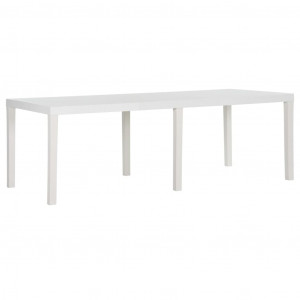 Mesa de jardín PP blanco 220x90x72 cm D