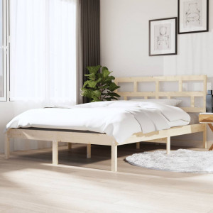 Estructura de cama madera maciza 120x190 cm D
